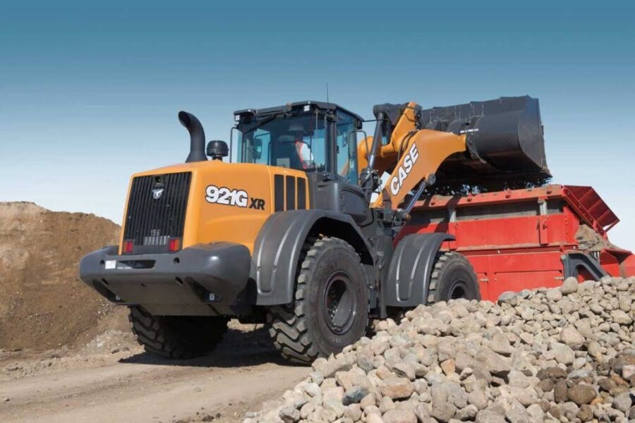 Rental equipment in action at a job site